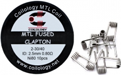 Coilology MTL Fused Clapton předmotané spirálky Ni80 0,8ohm 10ks