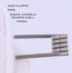 XFKM Alien Clapton SS316 předmotané spirálky 0,26ohm 10ks