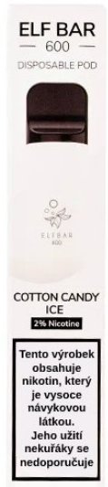 Elf Bar 600 elektronická cigareta Cotton Candy Ice 20mg