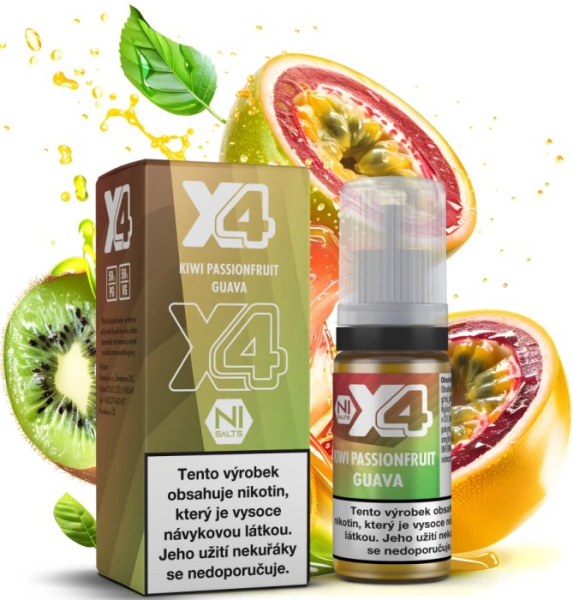 Liquid X4 Bar Juice - Kiwi, marakuja a guava (Kiwi Passionfruit Guava) 10ml
